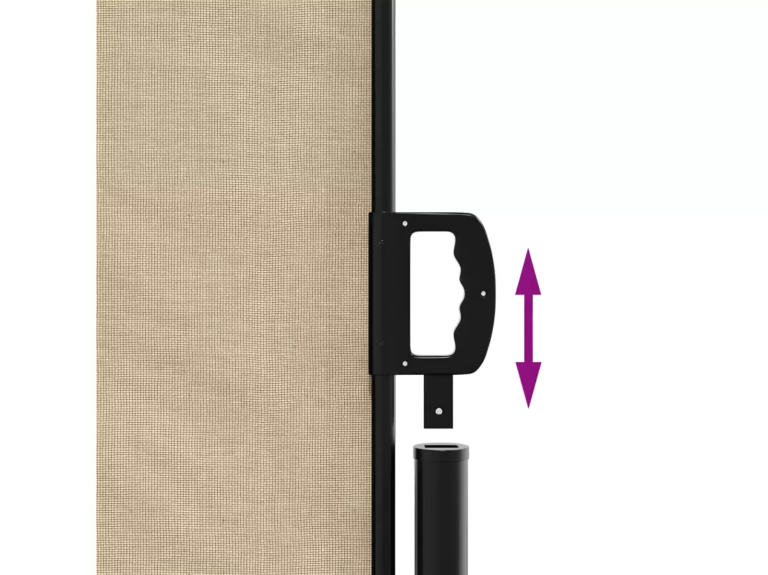 Auvent latéral rétractable beige 220x600 cm