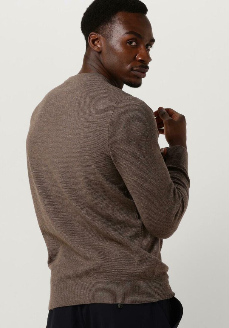 PROFUOMO bruine profuomo trui pullover crew neck