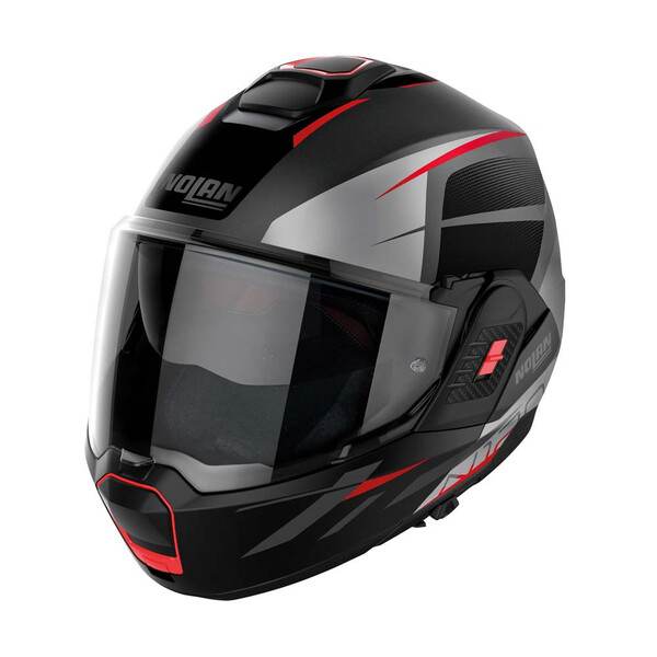 Nolan - Casque N120-1 Nightlife N-Com Noir / Gris / Rouge / Mat