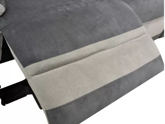 Canapé 3 places relax en microfibre anthracite et bandes gris clair TALCA