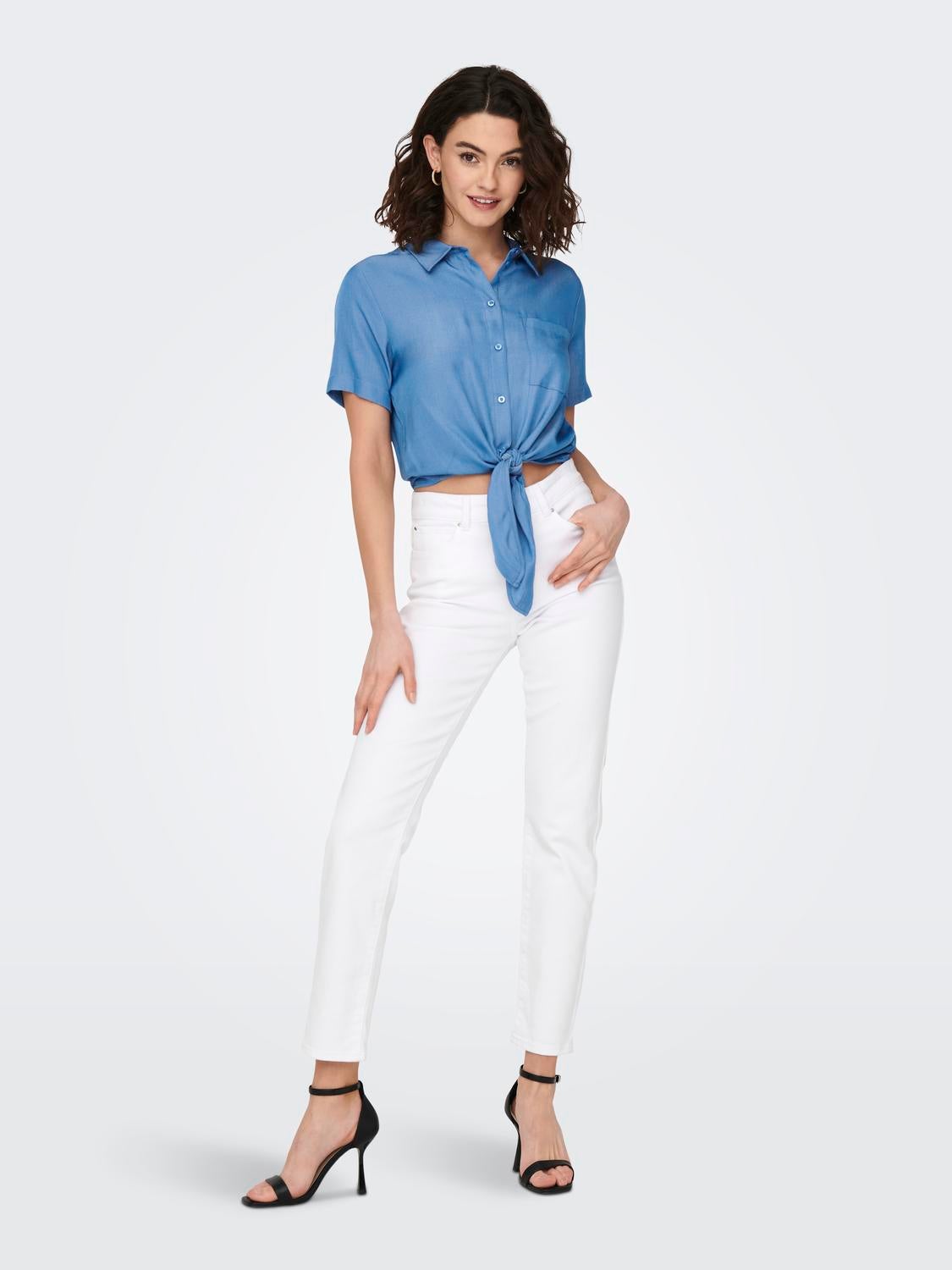ONLEMILY Hohe Taille Gerade geschnitten Jeans White