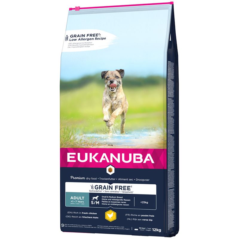 Eukanuba Grain Free Adult Small / Medium Breed poulet