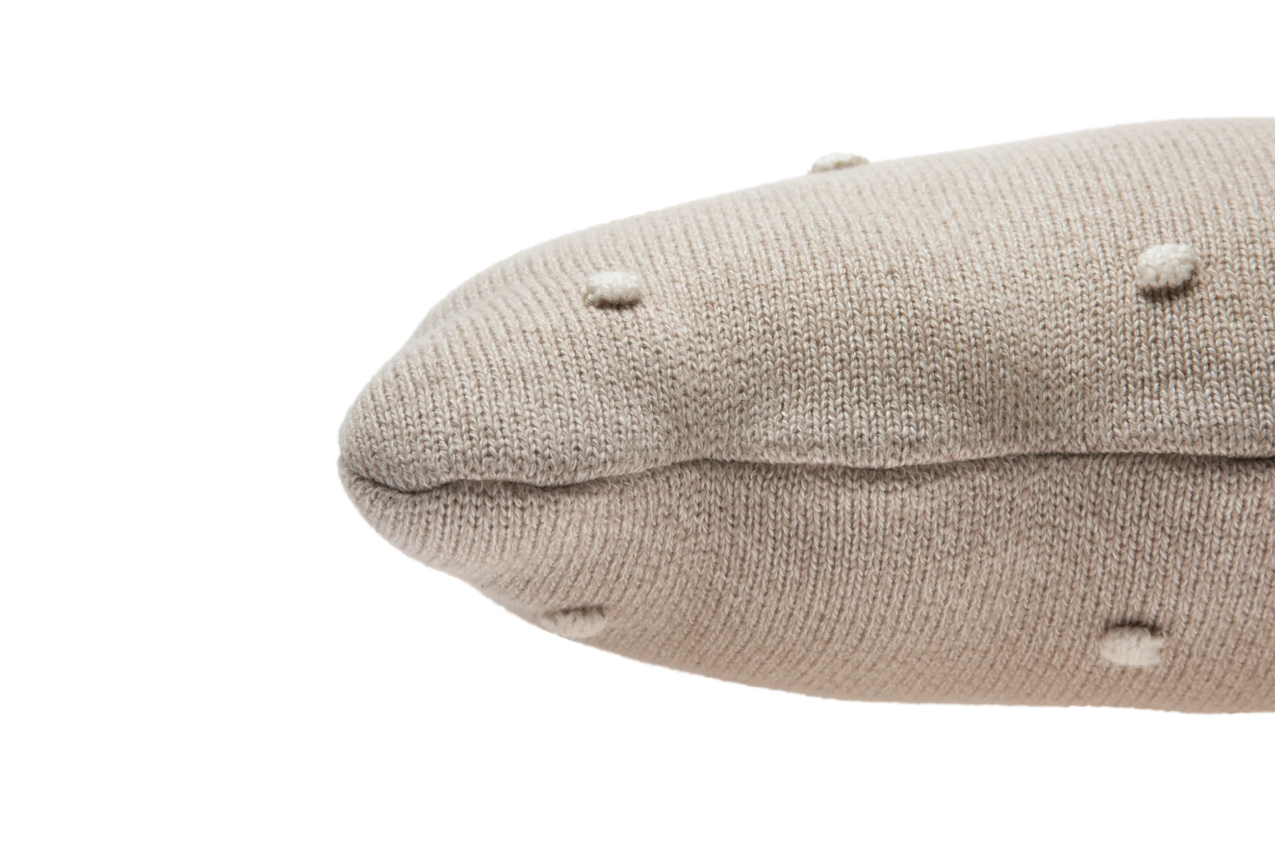 BISCUIT - Coussin en tricot en coton | Beige