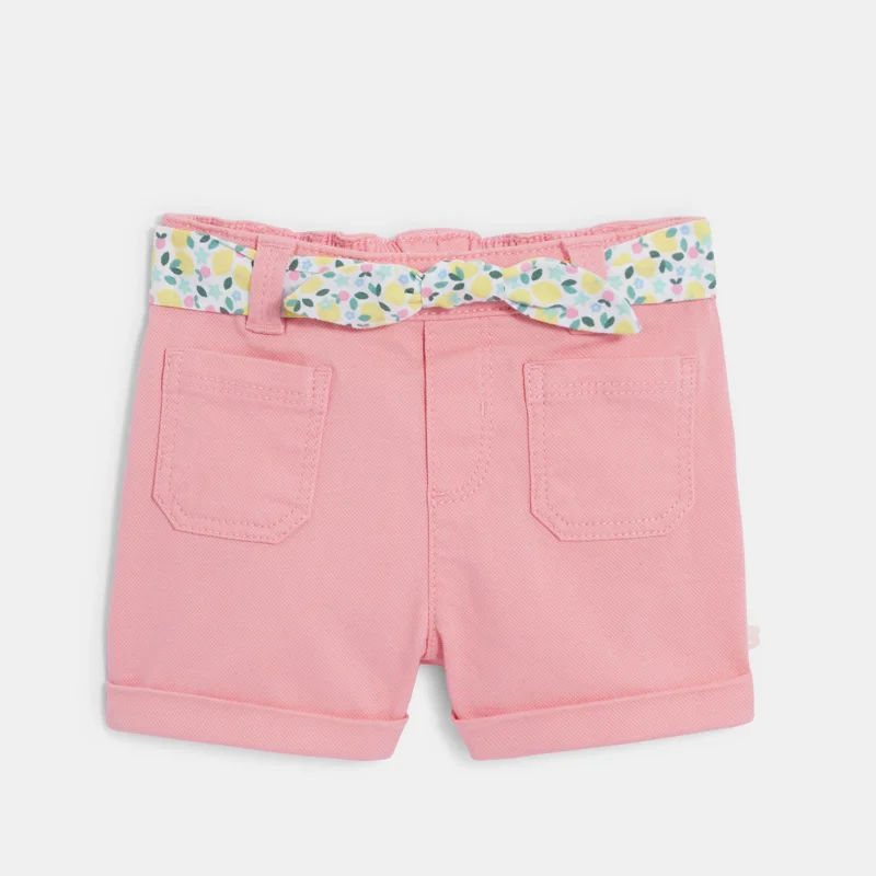 Short coton fantaisie rose bébé fille Rose