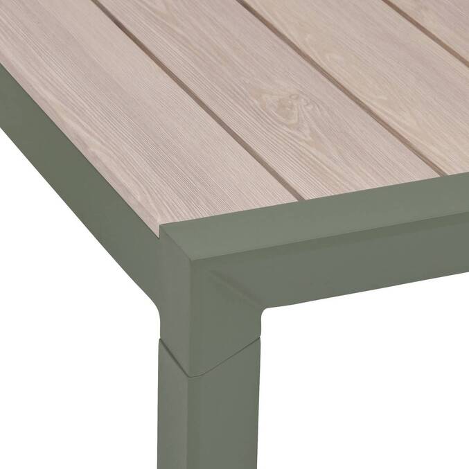 Table de jardin rectangulaire EVASION Lin / Vert laurier