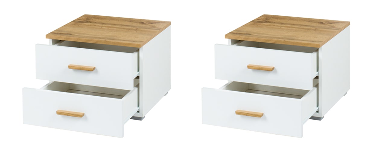 Home affaire Nachttisch »Nachttische Fabella (2 Stücke), BxTxH 46,4x40,8x35 cm« Set, 2 Stücke,  Nachttische (SET) mit 2 Schubladen