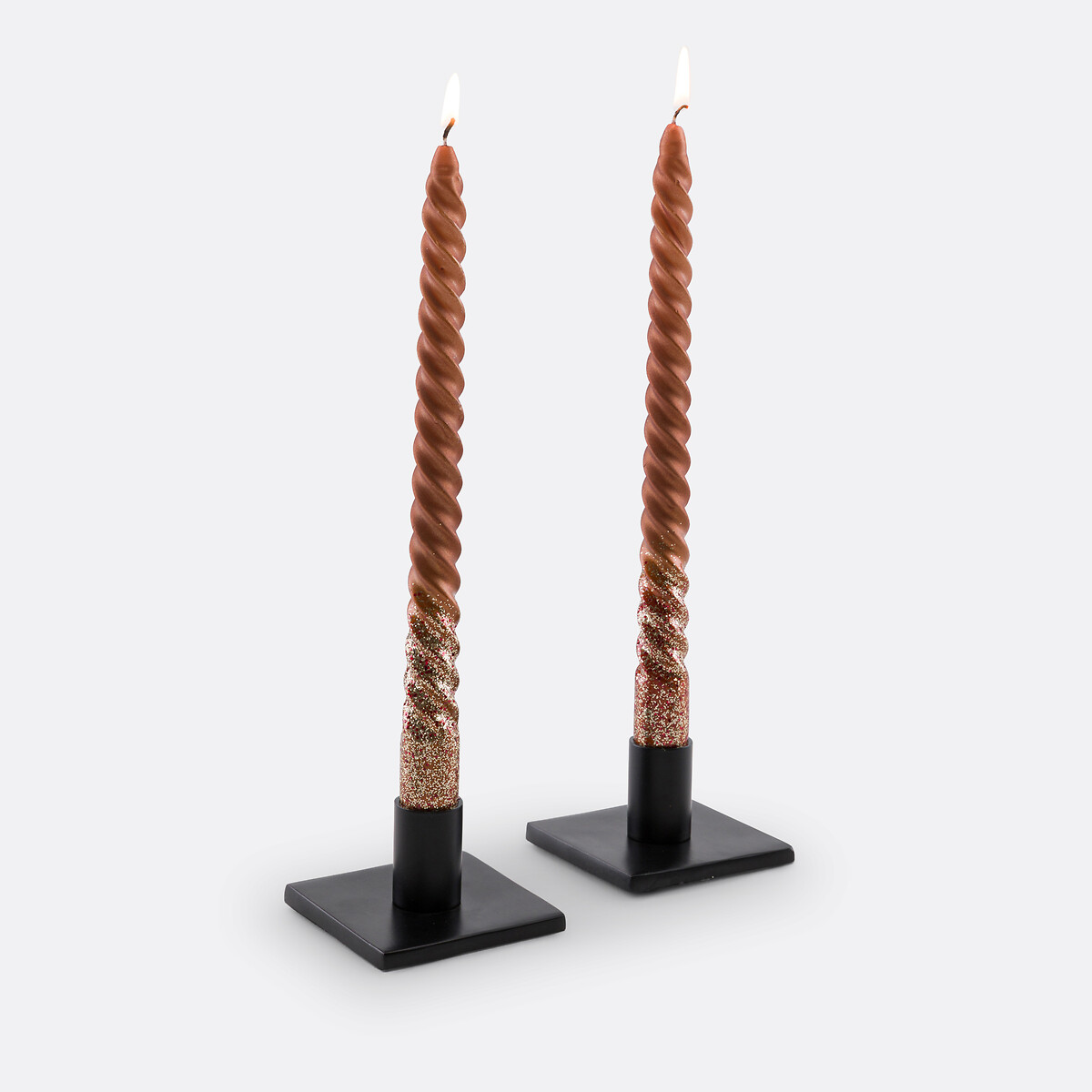 LA REDOUTE INTERIEURS<br>Conjunto de 2 velas torcidas com glitter, Caspar