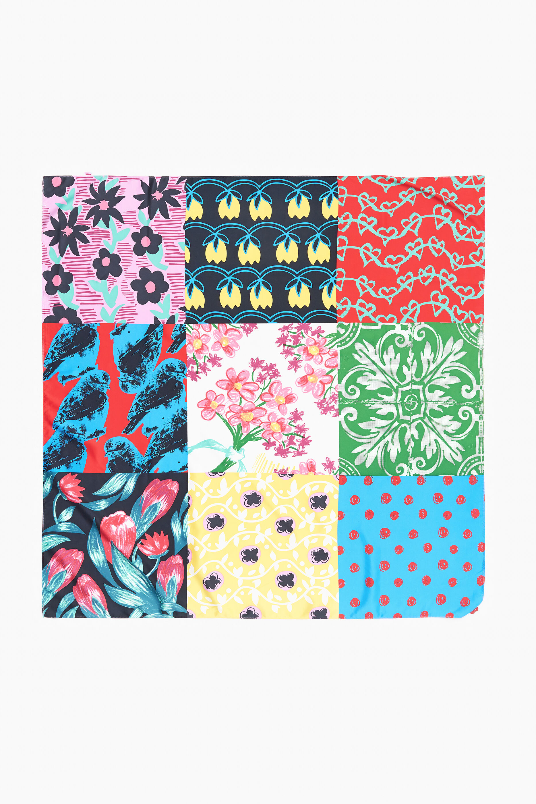 Lenço com estampa patchwork