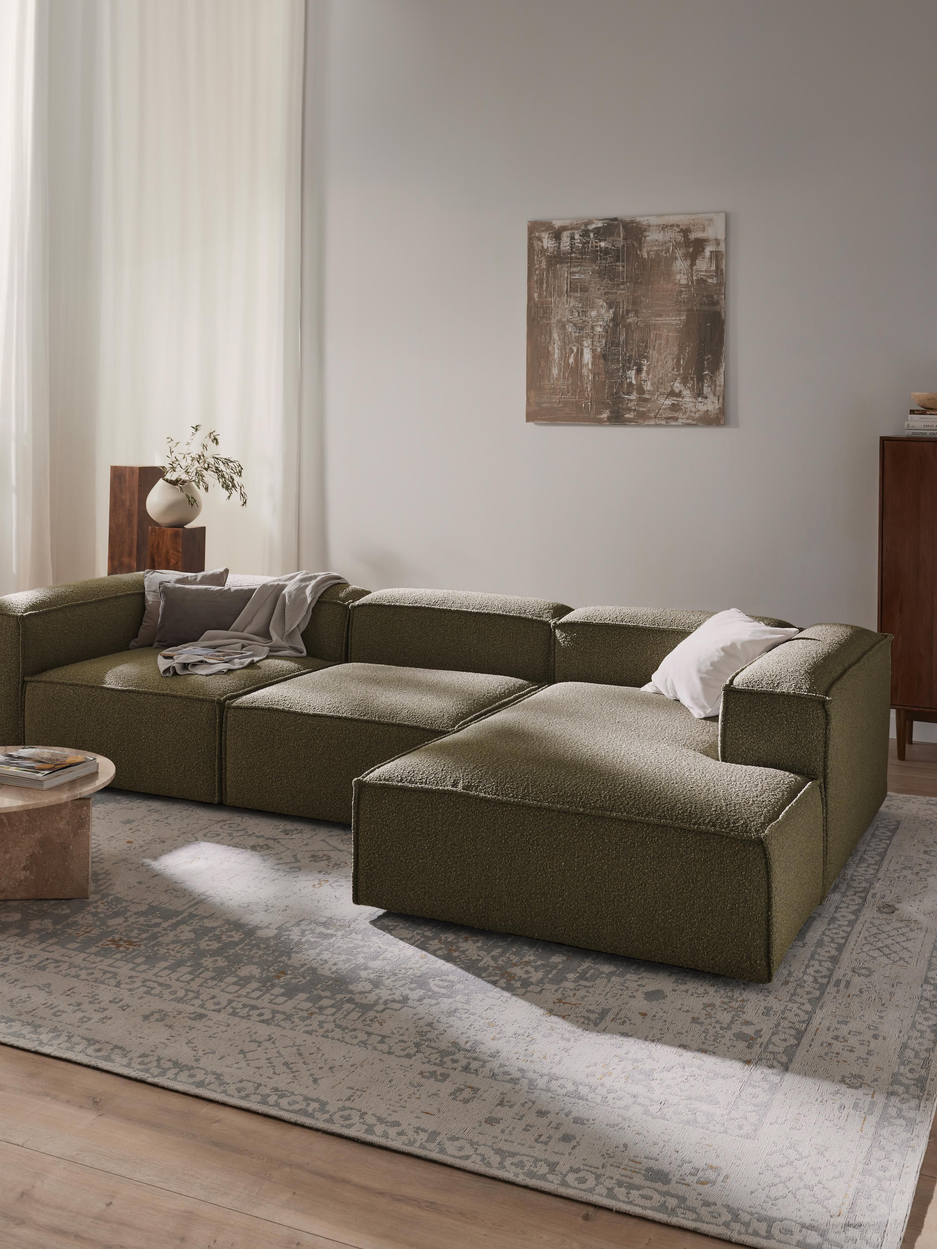 Bouclé modulaire hoekbank Lennon (4-zits)
