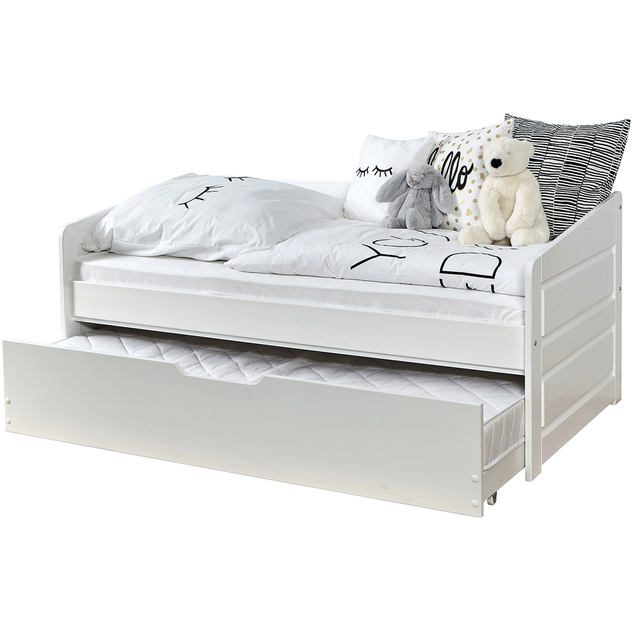 TiCAA Sofabett Mini Micki Buche weiß mit Zusatzbett inkl. 2 Matratzen