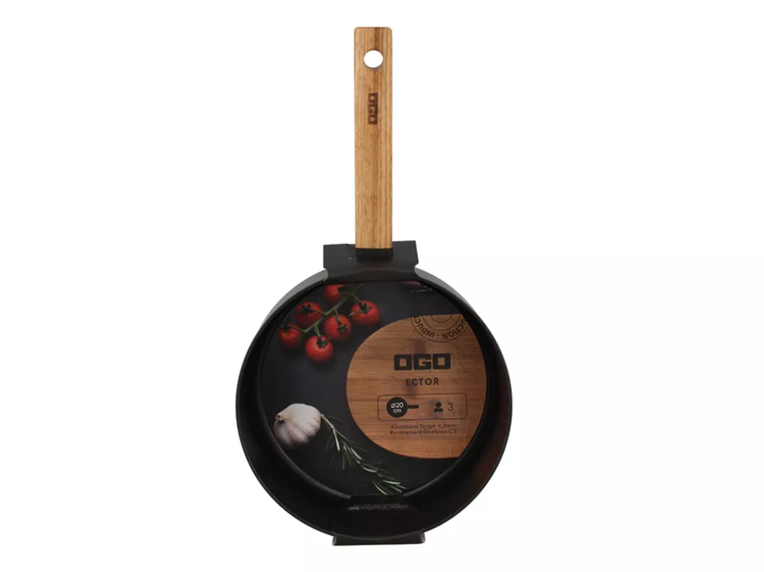 Ogo Living - Casserole Ector Induction En Aluminium Et Manche En Bois 20 Cm