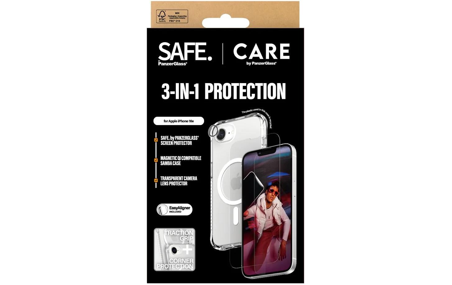by PanzerGlass Fashion 3-in-1 iPhone 16eSchutz-Paket für iPhone 16e