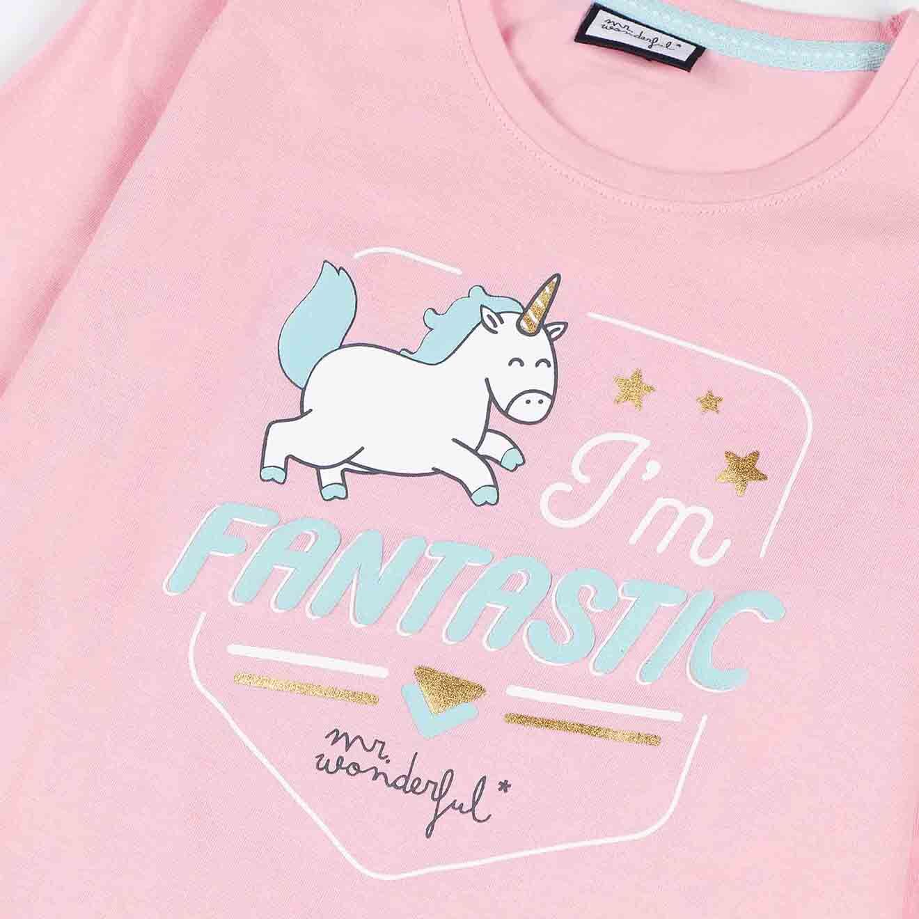 Mr Wonderful Pyjama I am fantastic haut manches longues & Pantalon rose
