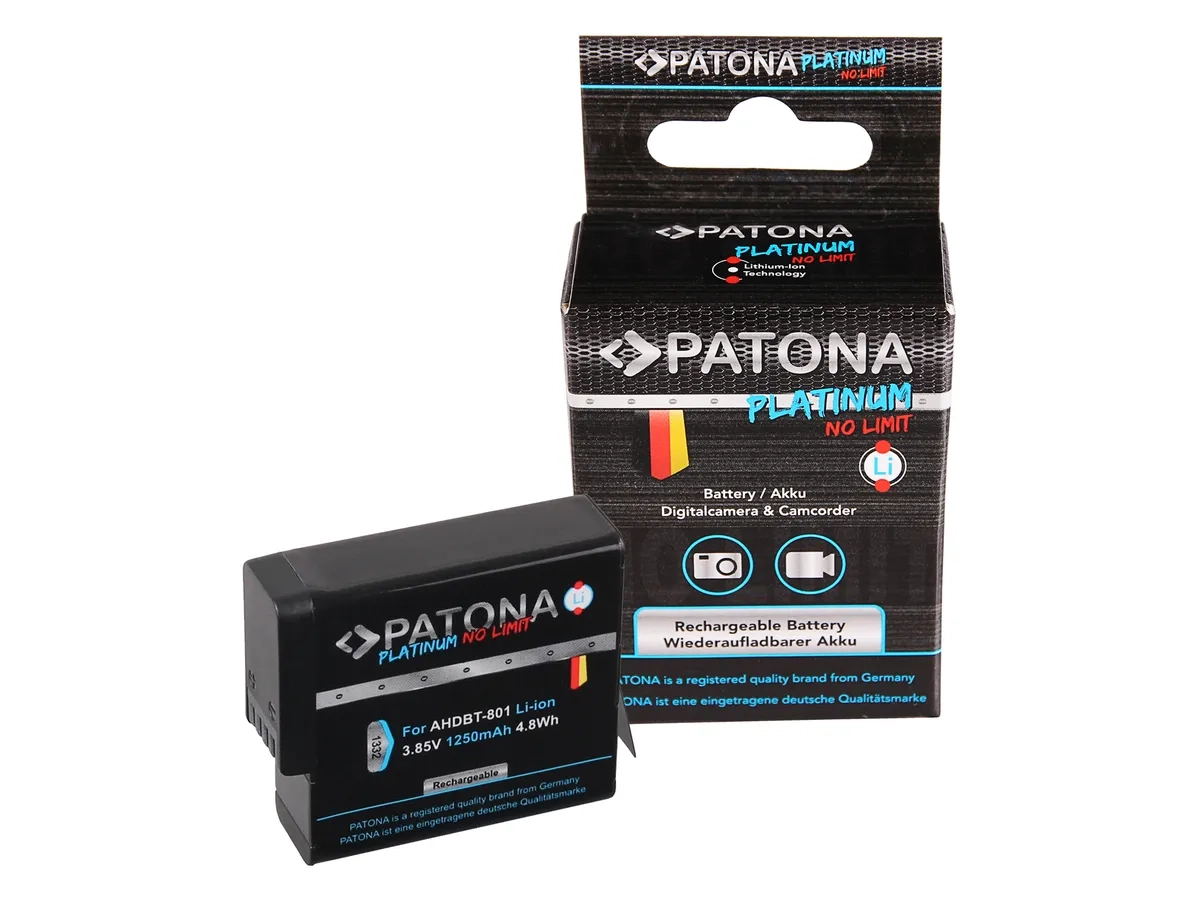 Platinum GoPro Hero 8/76/5 Ersatz Akku Batterie 1250mAh (1332)