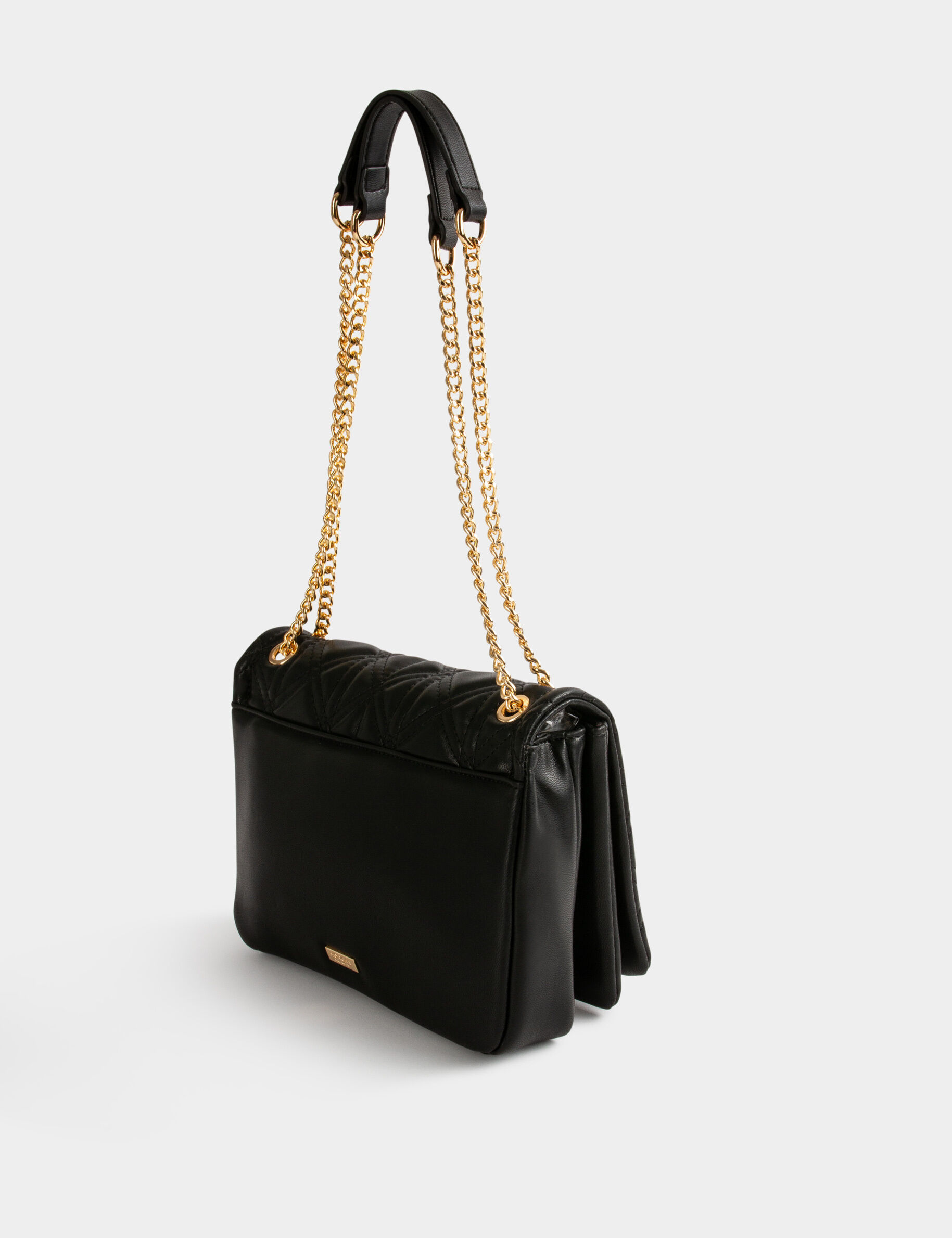Sac pochette matelassé noir femme - noir
