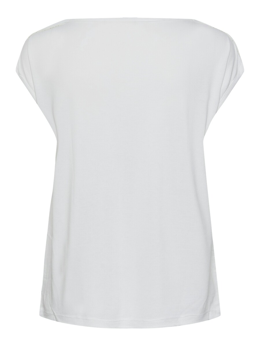 PEÇAS<br>Camiseta de manga curta com detalhes de joias nos ombros