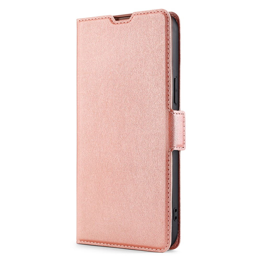Samsung Galaxy S21 FE 5G Leder Tasche Flip Cover Litchi Look mit Kartenfach - Roségold