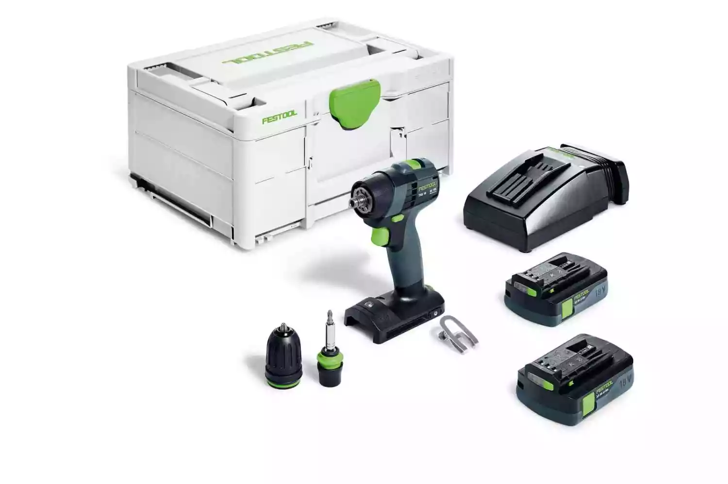 Festool TXS 18 C 3,0-Plus 18V Li-Ion accu schroefboormachine set (2x 3,0Ah) in systainer - 40Nm