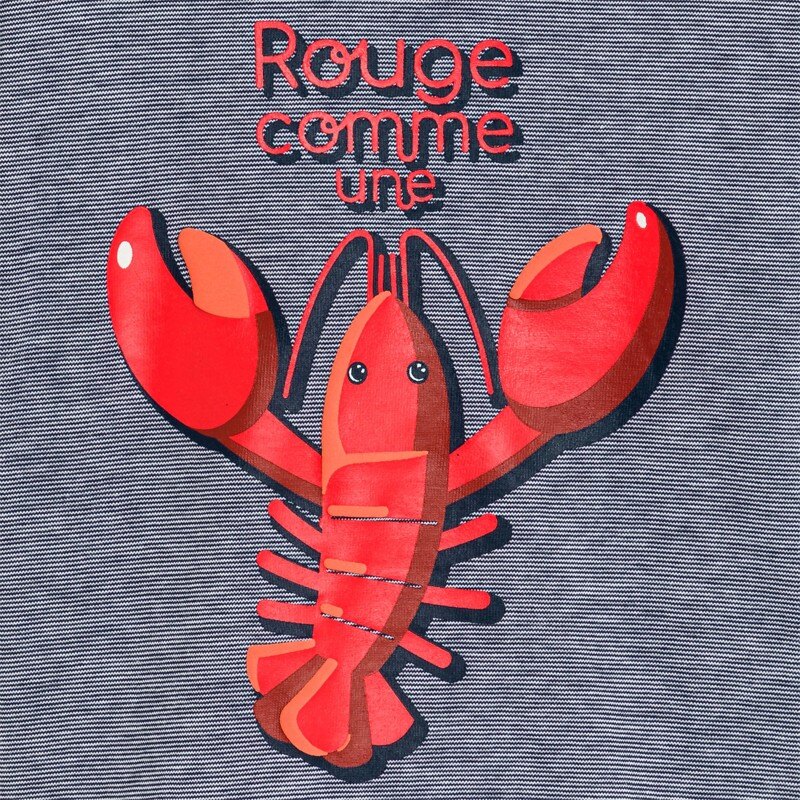 T-shirt écrevisse gris bébé garçon Bleu