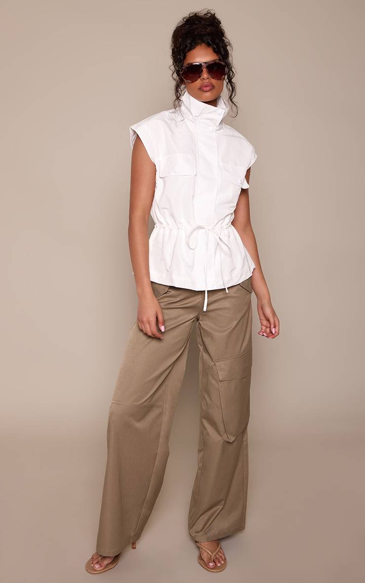 Kaki Pantalon Cargo Utilitaire À Détails