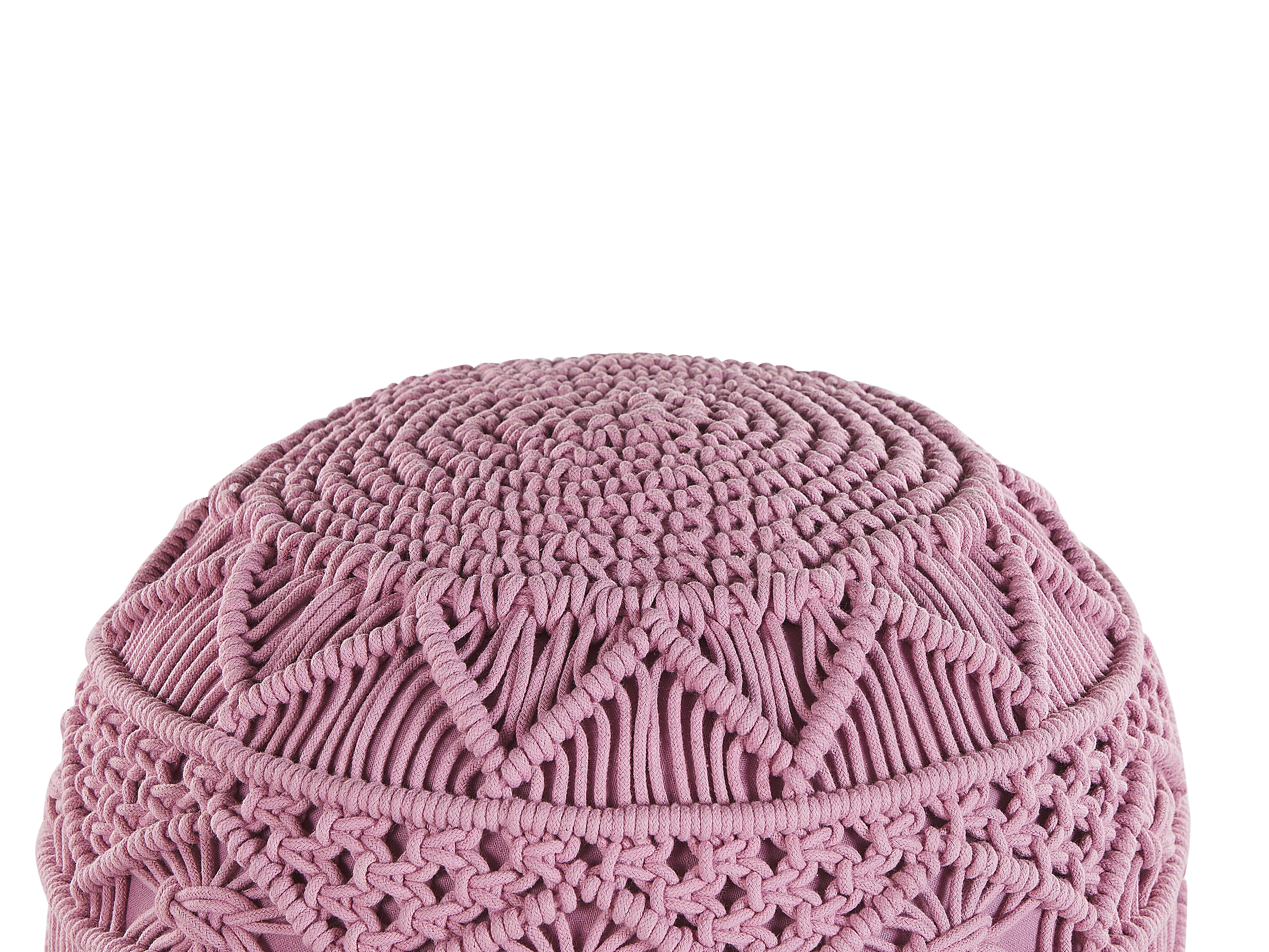 Poef Macramé KAYSERI Katoen Roze