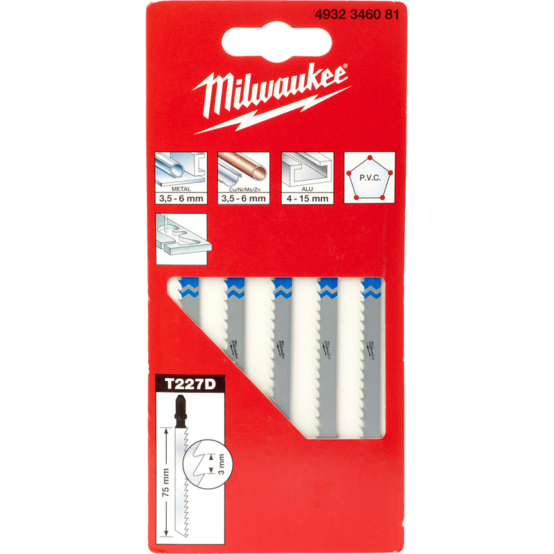 Milwaukee decoupeerzaagblad aluminium T227D ALU bochten 75x3mm