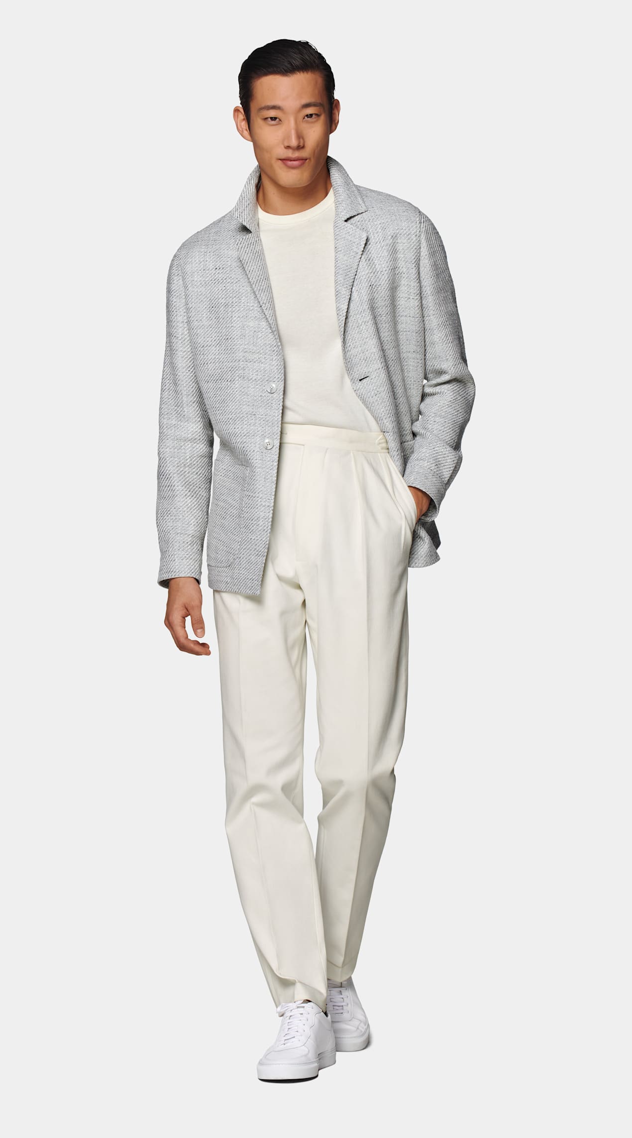 Veste chemise coupe Relaxed gris clair