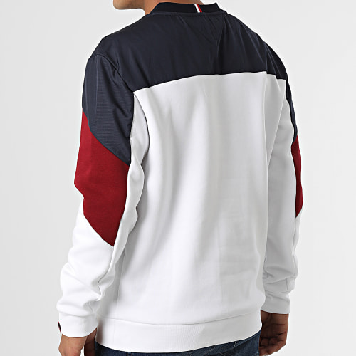 Sweat Crewneck Seasonal Crew 7546 Blanc Bleu Marine Bordeaux