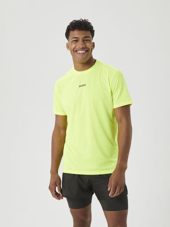 Björn Borg BORG RUNNING PERFORATED T-SHIRT Safety yellow