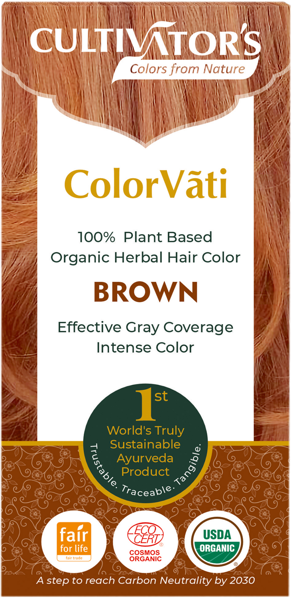 CULTIVATOR'S  ColorVãti Organic Herbal Hair Color - 07 Brown, 100 g