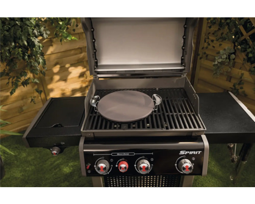 Weber Spirit E-330 Classic GBS gasbarbecue, grijs/zwart, 3 hoofdbranders van roestvrij staal (9,38 kW) + zijbrander, grilloppervlak van 60 x 45 cm, compatibel, inclusief gietijzeren GBS-grillrooster met sear-grill-inzetstuk en flavorizer bars.