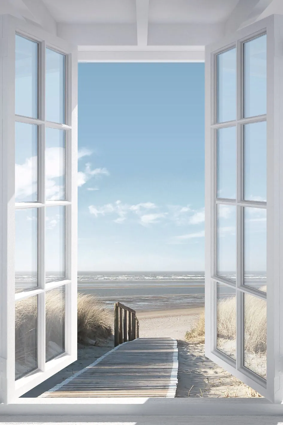Poster Nordsee Fenster, 61 x 91 cm