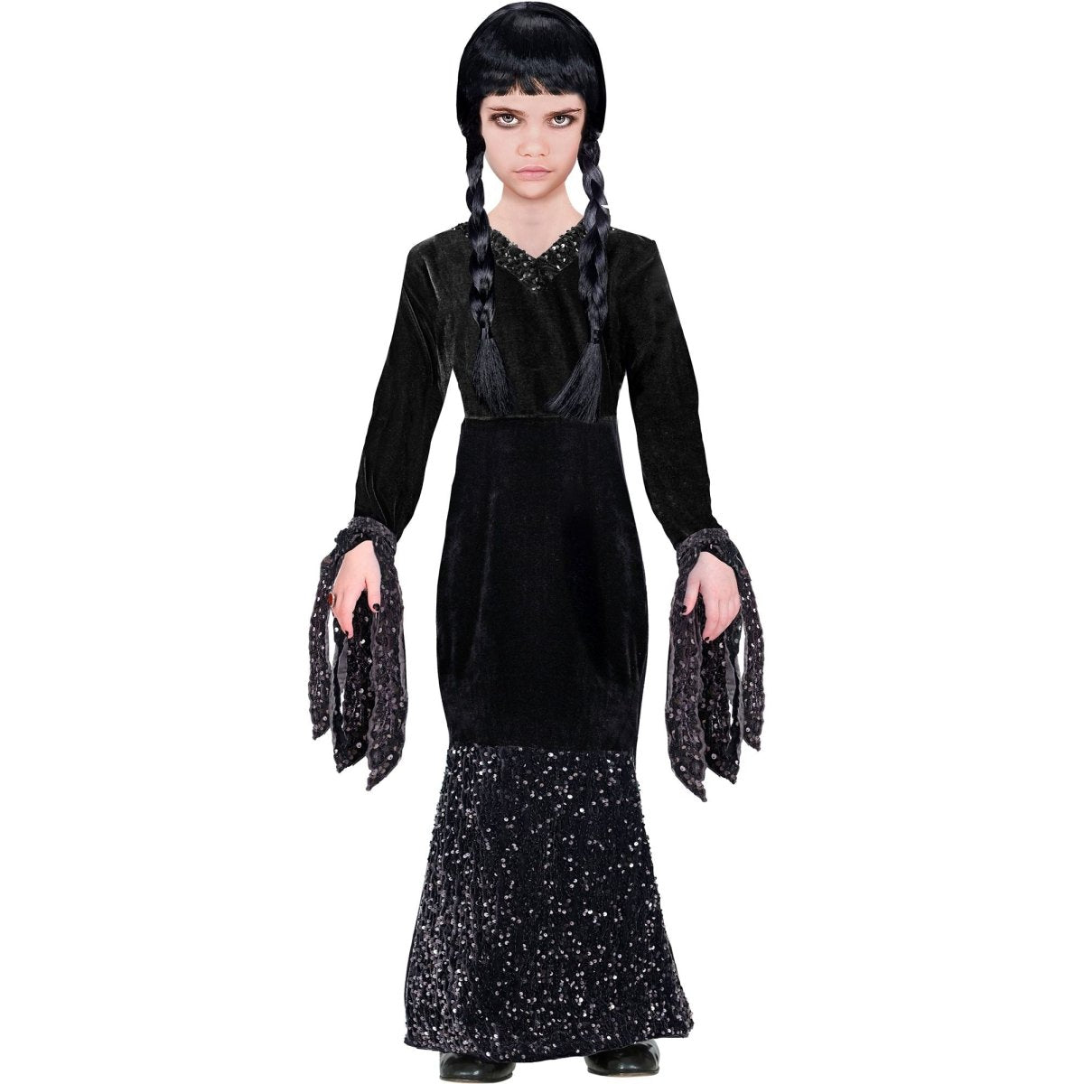 Halloween Jurk Zwart Meisje Lang