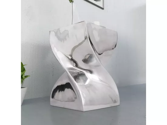 Table auxiliaire / Tabouret Forme torsadée Aluminium Argenté