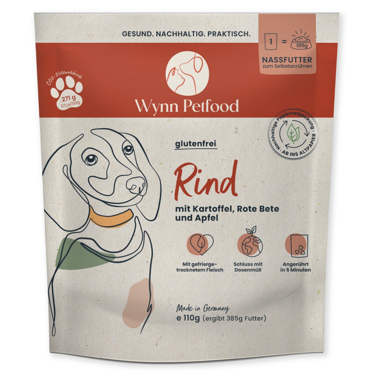 Wynn Petfood Reisetüten Nassfutter Rind mit Süßkartoffel
