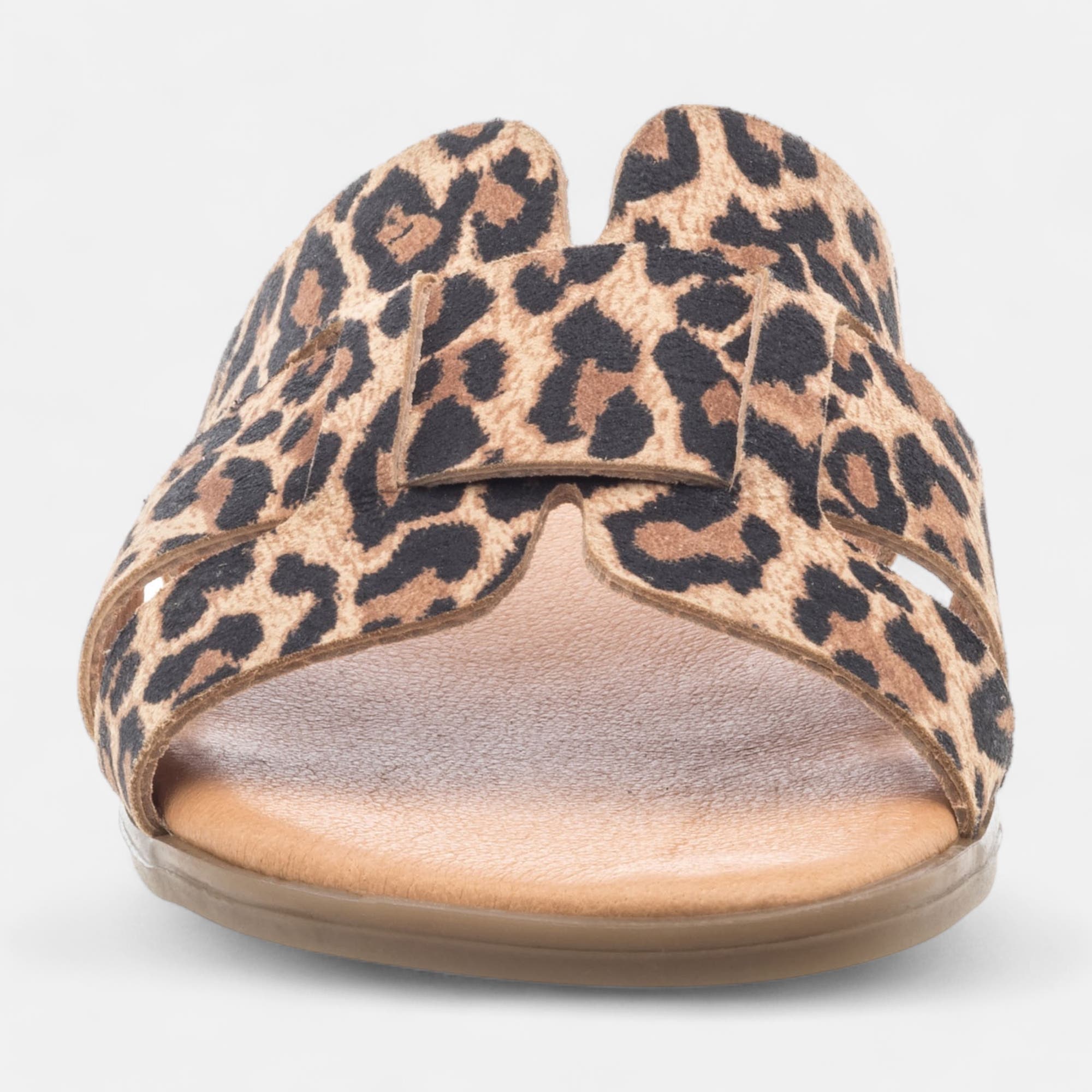 Mules Femme en cuir cognac