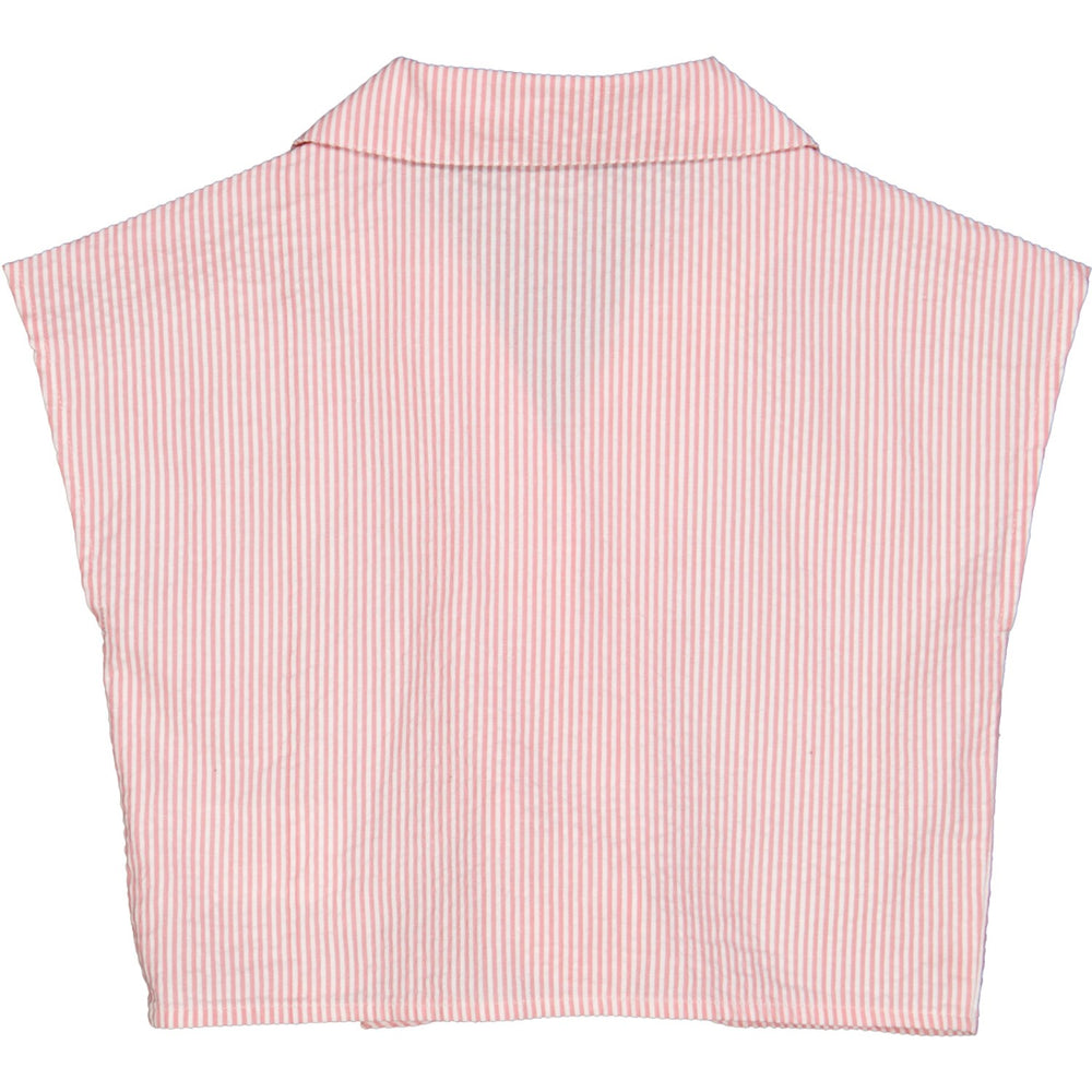 Køb Müsli Balsam Cream/ Bubblegum Seersucker Stripe Crop Skjorte
