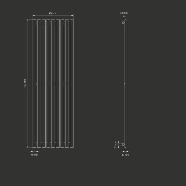 480 x 1400 mm STELLA DESIGN RADIATORER panelradiatorer RADIATOR ANTHRAZIT