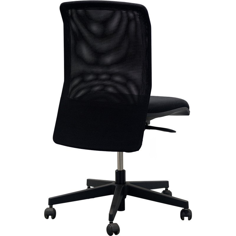 Chaise de bureau Majencia reconditionnée - assise tissu et dossier maille - noir