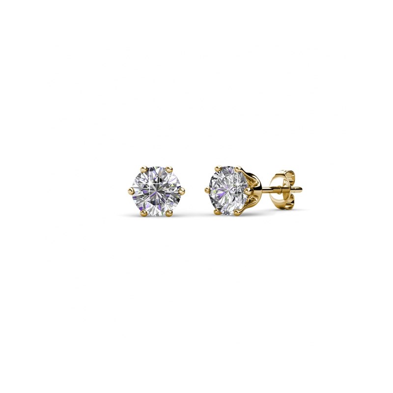 Boucles d'oreilles Birth Stone Avril - Doré et Cristal
