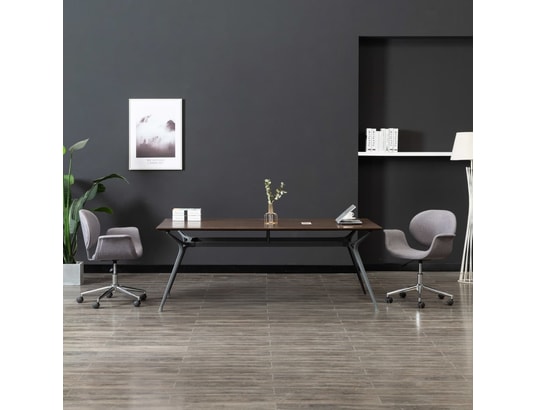 VIDAXL - Chaise de bureau Chaise pivotante de bureau gris tissu