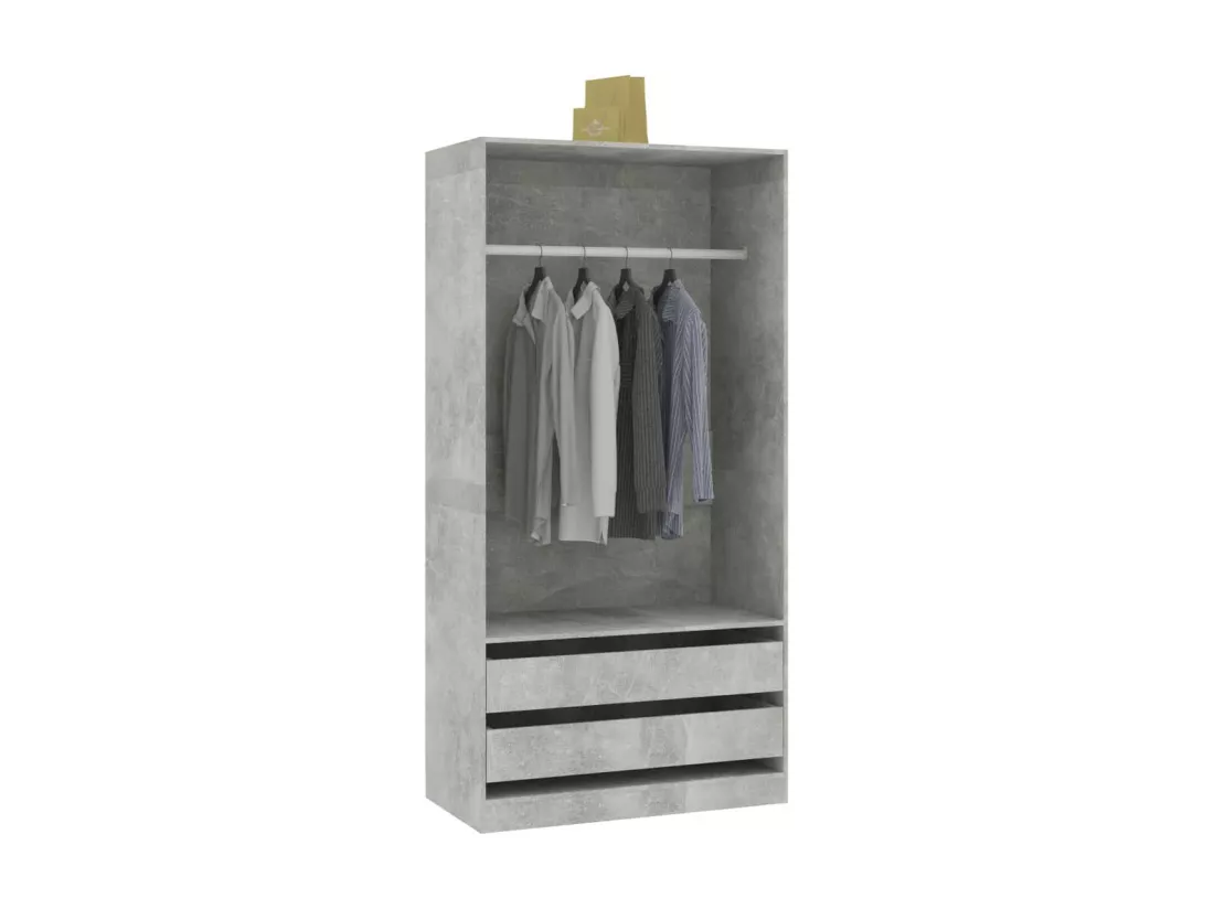Garde-robe Gris béton 100x50x200