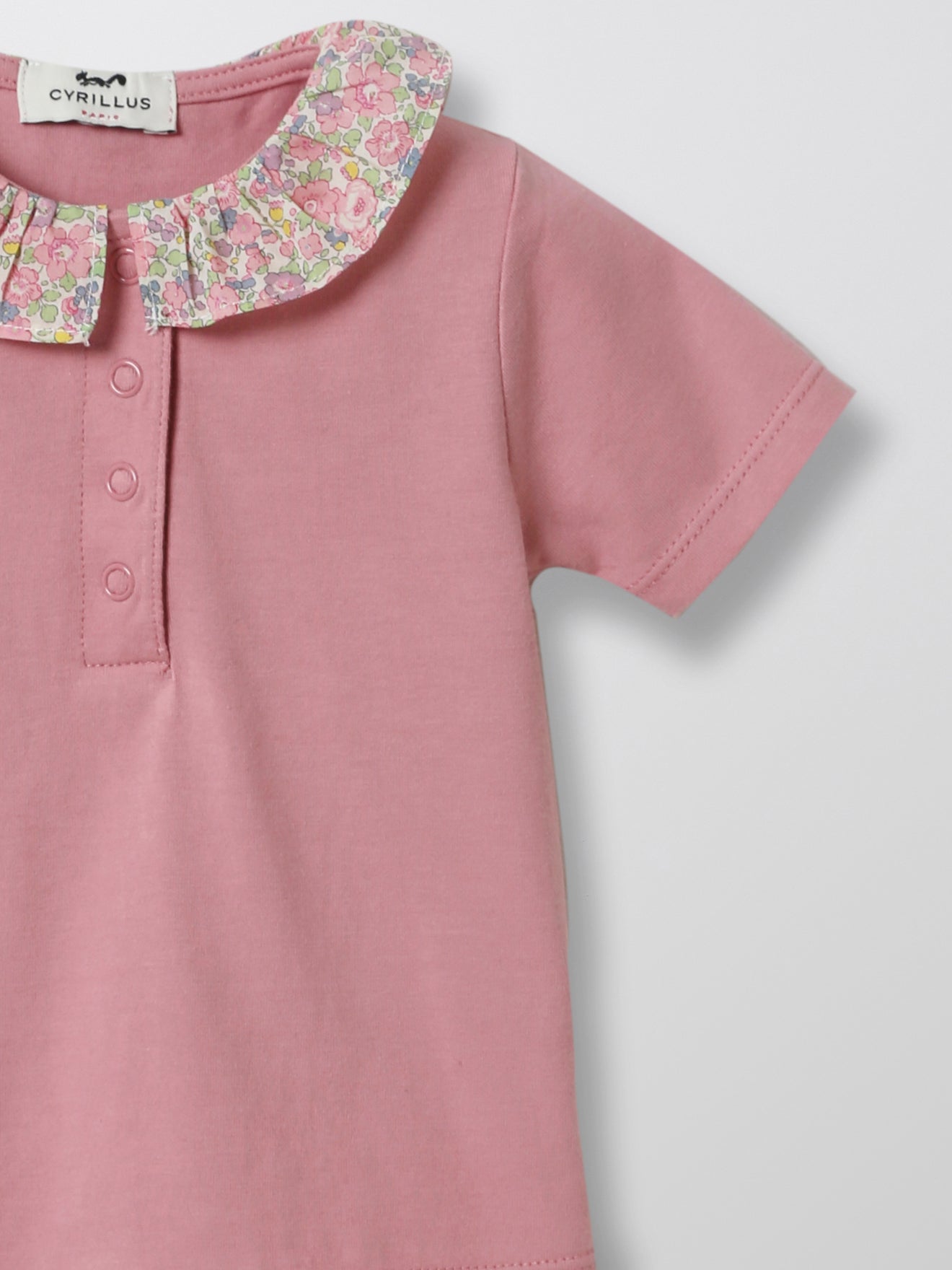 Pyjashort bébé col en tissu Liberty
