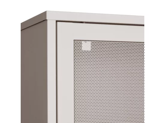 Kiso - Vaisselier 4 portes, 2 niches en métal H180cm - Grège