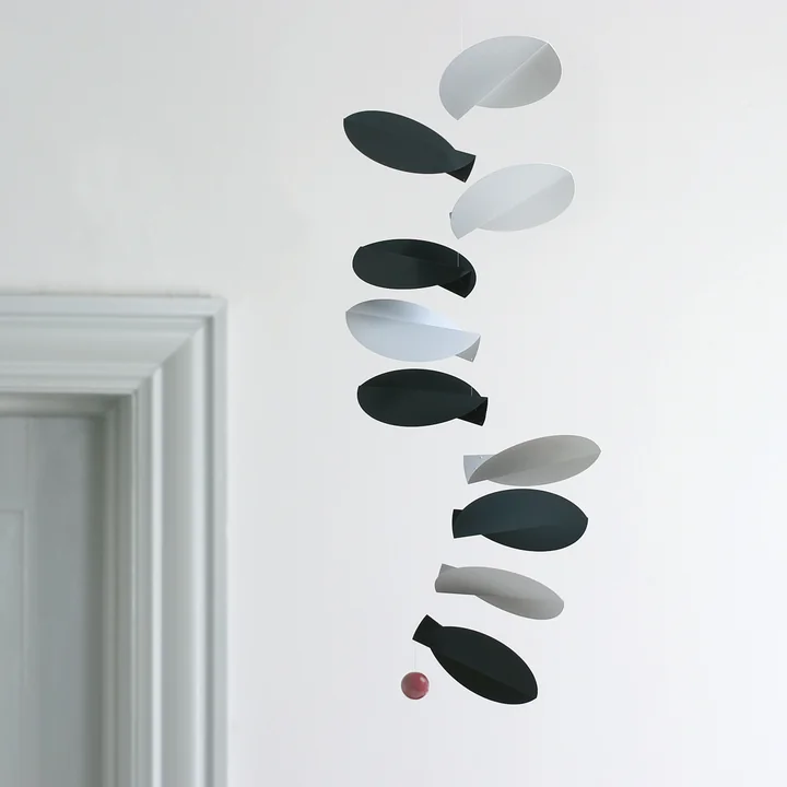 Flensted Mobiles - Turning Leaves Mobil, schwarz / weiss