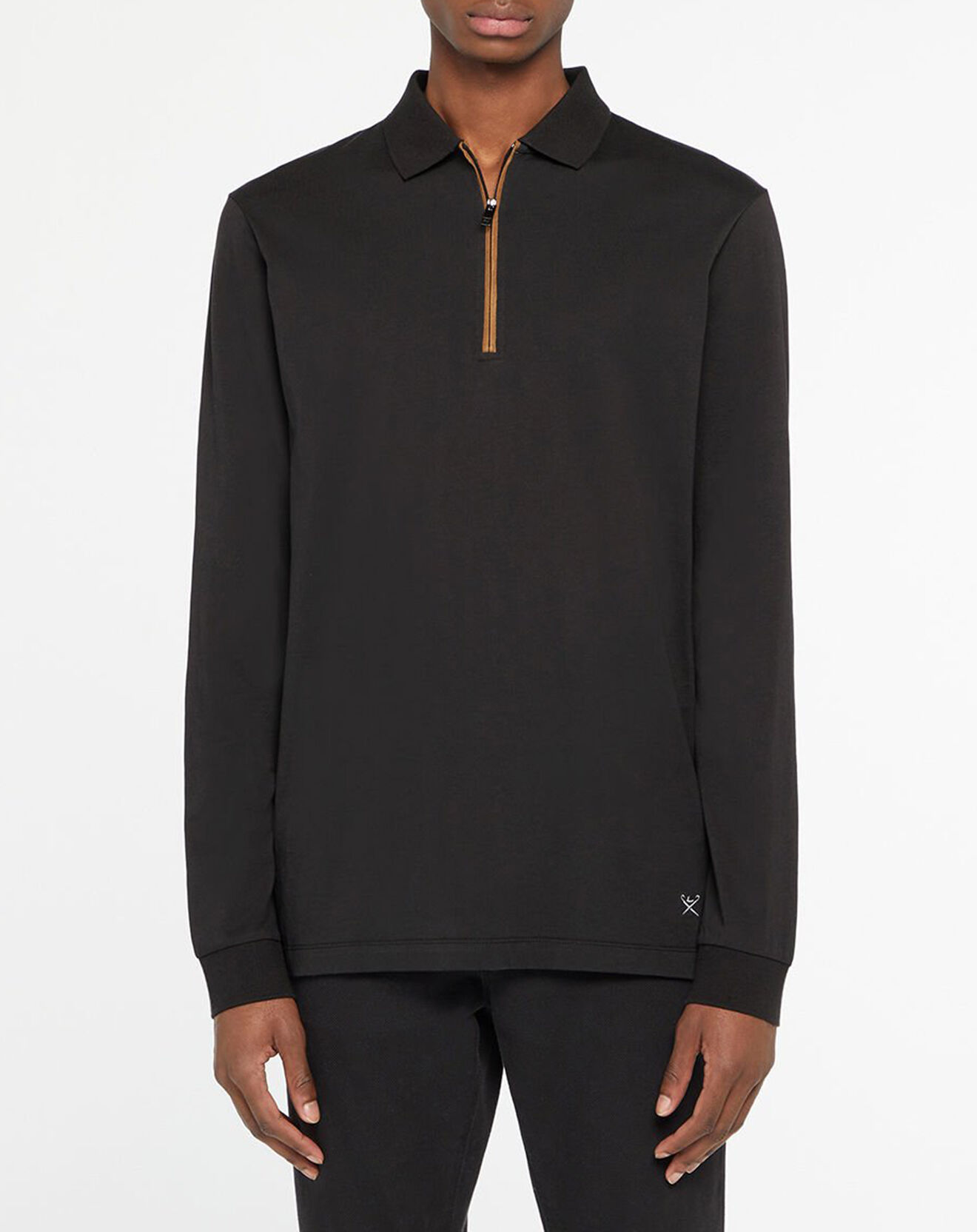 Hackett London Polo Regular Fit zippé noir