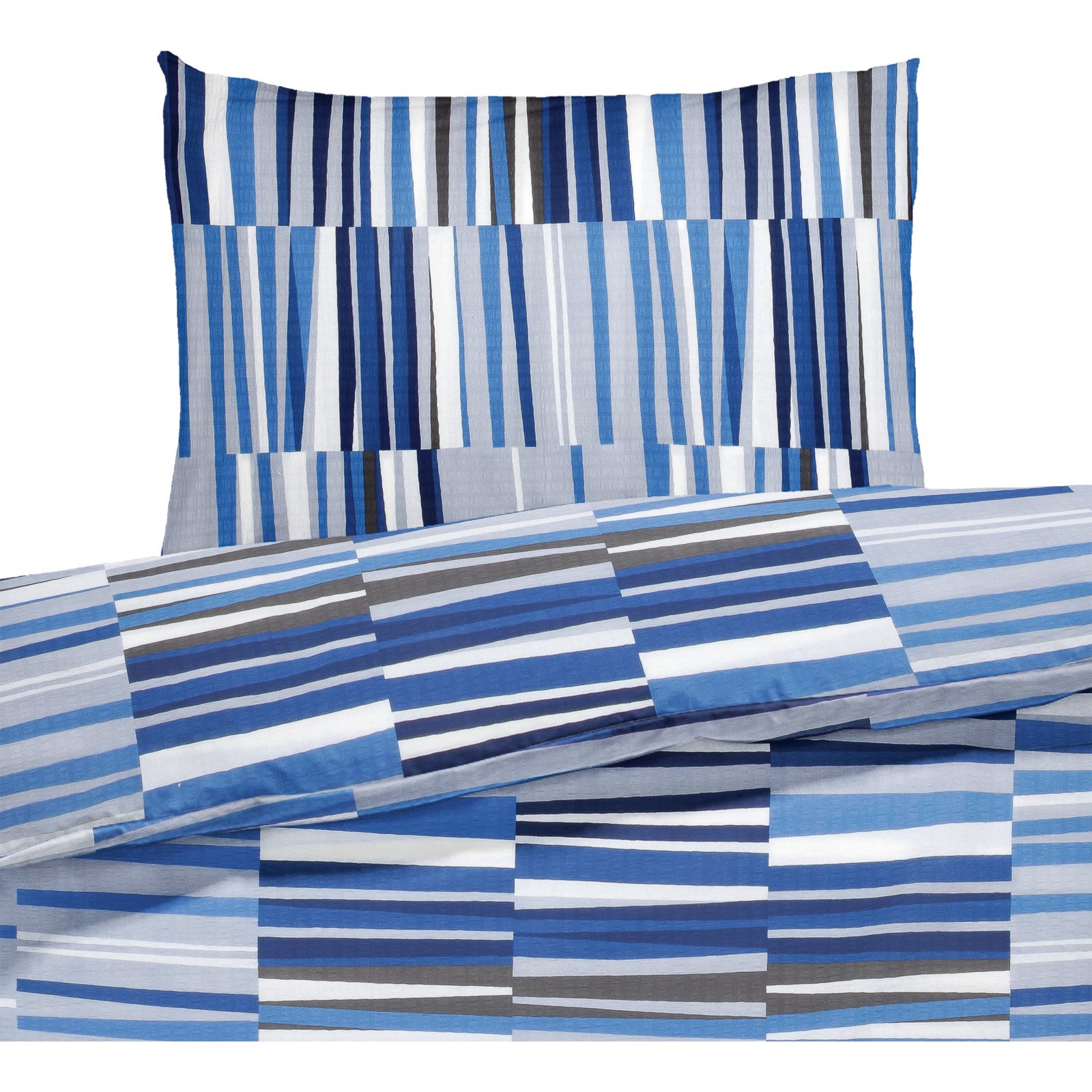 Bettwäsche Seersucker blau
