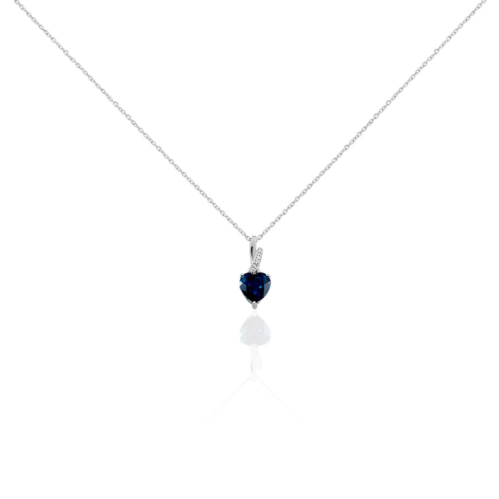 Collier Clothilde Or Blanc Topaze Et Oxyde De Zirconium