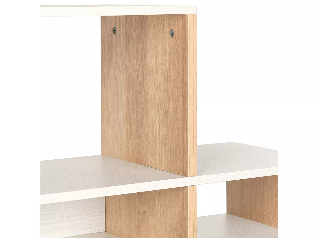 Bibliothèque 5 étagères AMARILO 120 cm Marron/blanc