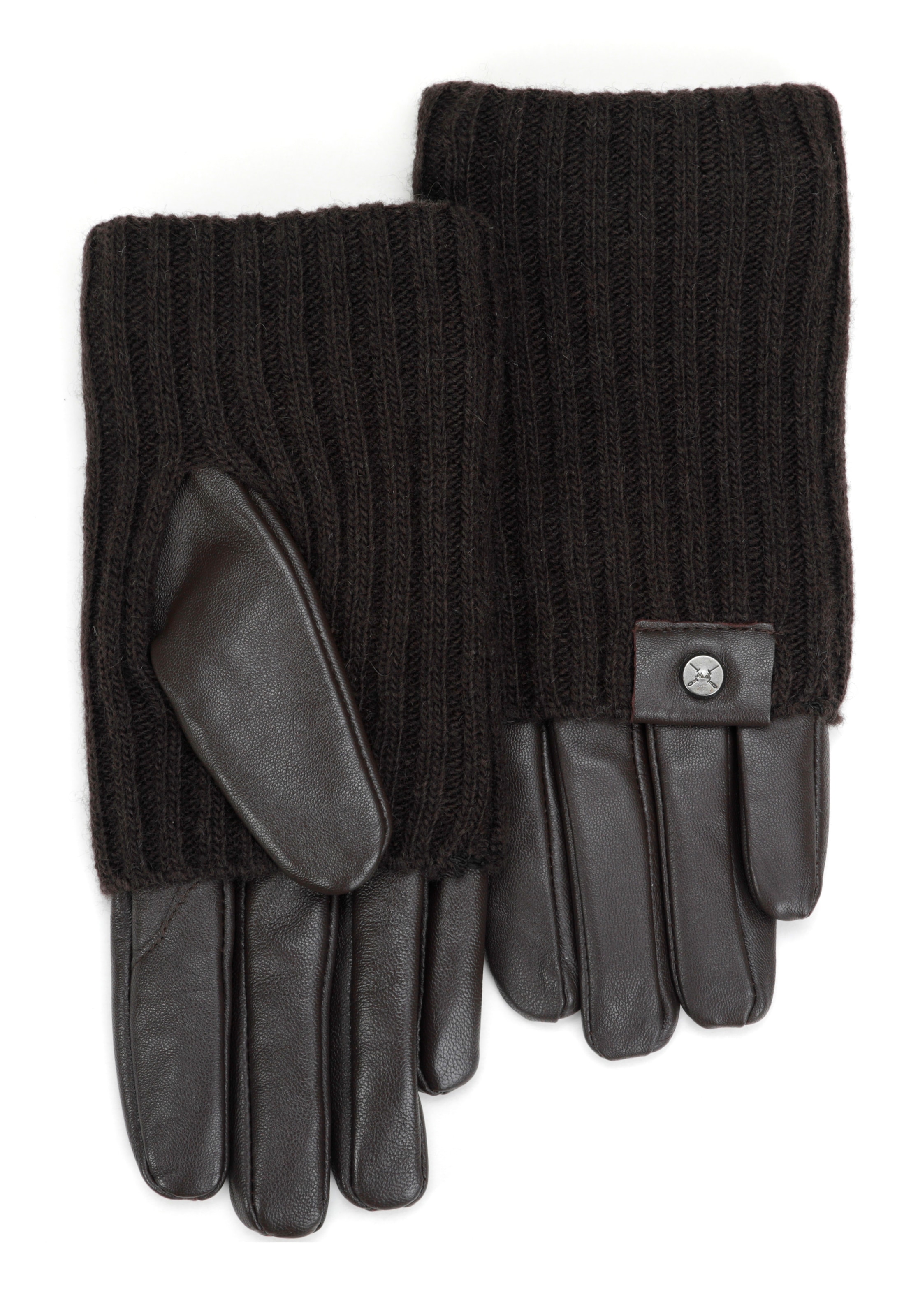 PEARLWOOD Lederhandschuhe »ROMY« Fleecefutter, als Lang-oder Kurzhandschuh zu tragen, Strickbündchen